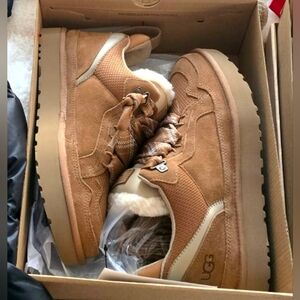 UGG LOWMEL Tan Suede Sneakers